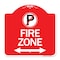 Signmission No Parking and Arrow Pointing Left and Right, Red & White Aluminum Sign, 18" x 18", RW-1818-24656 A-DES-RW-1818-24656 - alternate 1